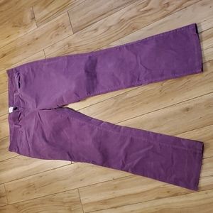 J Crew Purple Matchstick Corduroy Pants